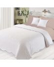 Quilted Embossed Bedspread with Cushions Set -White