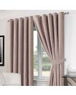 Ring Top Eyelet Chenille Lined  Ready Made Curtains 66" x 90" Heather