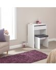 Compact Dressing Table with Stool - White
