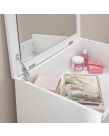 Compact Dressing Table with Stool - White