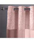 Sienna Crushed Velvet Voile Net Curtains Eyelet, Blush Pink - 55" x 87" 