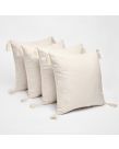 Dreamscene 4 pack Tassel Cushion Covers - Cream