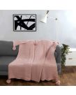 Dreamscene Large Chunky Knit Pom Pom Throw, Blush Pink - 150 x 180cm