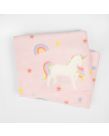 Dreamscene Unicorn Fleece Throw, Blush - 120 x 150 cm