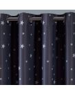 Dreamscene Stars Blackout Eyelet Curtains - Charcoal Grey