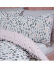 Dreamscene Dalmatian Spots Print Duvet Cover Set - Blush/Grey 