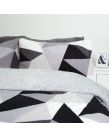 Dreamscene Shapes Teddy Fleece Duvet Cover Set - Grey