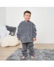 Dreamscene Kids Sherpa Fleece Pyjama Set - Charcoal