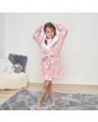 Dreamscene Kids Star Hooded Sherpa Fleece Dressing Gown - Blush