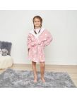 Dreamscene Kids Star Hooded Sherpa Fleece Dressing Gown - Blush