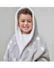 Dreamscene Kids Star Hooded Sherpa Fleece Dressing Gown - Grey