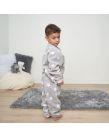 Dreamscene Kids Star Print Fleece Pyjama Set - Grey