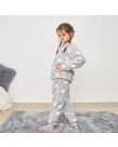 Dreamscene Kids Star Print Fleece Pyjama Set - Grey