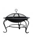 Outsunny Steel Fire Pit With Lid - Black