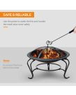 Outsunny Steel Fire Pit With Lid - Black