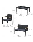 Outsunny Rattan Sofa And Chairs Set, 4 Piece - Black