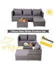 Outsunny Rattan L Shaped Sofa Set, Grey - 4 Seater