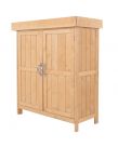 Outsunny Wooden Garden Storage Shed Cabinet - Natural Wood