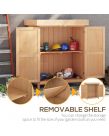Outsunny Wooden Garden Storage Shed Cabinet - Natural Wood