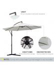 Outsunny Cantilever Parasol Umbrella, Cream - 3M
