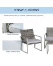 Outsunny Garden Rattan Furniture Set, Grey - 4 Seater