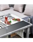 Outsunny Rattan Dining Corner Sofa Set, Light Grey - 6 Seater