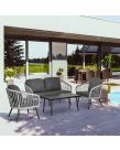 Outsunny Patio Sofa Set With Loveseat, Grey - 5 Seater