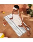 Dreamscene Tassel Striped Beach Towel - Grey
