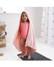 Dreamscene Kids Plain Pom Pom Hooded Towel, Blush - One Size