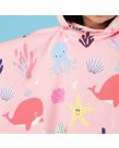 Dreamscene Kids Under The Sea Print Towel Poncho, Blush - One Size