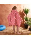 Dreamscene Star Print Hooded Towel Poncho, Blush Pink - One Size