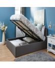 Fabric End Lift Ottoman Storage Bed - Grey