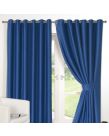 Ringtop Lined Blackout Eyelet Curtain, Blue - 90" x 108"