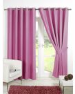 Dreamscene Ring Top Lined Thermal Blackout Eyelet Curtains, Pink - 90" x 90"