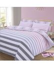 Dreamscene Premium Fade Stripe Duvet King Size Set - Pink 