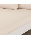 Dreamscene Plain Dyed Bed Sheet Set - Single, Cream