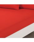 Brentfords Plain Dyed Single Fitted Sheet - Red