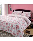 Flamingo Duvet Quilt Cover Bedding Set - King - Pink