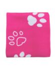 Dreamscene Fleece Pet Blanket Throw, Pink Paw - 120 x 120cm
