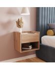 Harmony Pair Of Wall Mounted Bedside Tables - Oak
