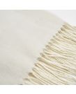 Highams Acrylic Stripe Chevron Fleece Throw, Cream - 150 x 200cm