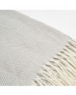 Highams Acrylic Stripe Chevron Fleece Throw, Silver - 150 x 200cm