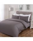 Highams Easy Care Polycotton Duvet Cover Set - Charcoal Grey
