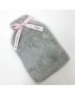 Online Home Shop Faux Fur Hot Water Bottle Cover - Silver Grey