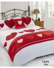 Layla Duvet Quilt Bedding Bed In A Bag Cushion Cover Runner - Red, Single