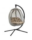 Outsunny Hanging Egg Chair Swing Hammock With Cushion - Khaki