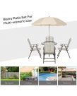 Outsunny Patio Dining Set With Parasol, 6 Piece - Beige