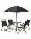 Outsunny Patio Dining Set With Parasol, 6 Piece - Black
