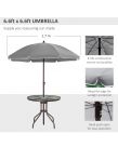 Outsunny Patio Dining Set With Parasol, 6 Piece - Grey