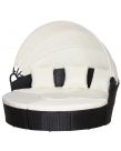 Outsunny Rattan Garden Furniture Cushioned Round Sofa Day Bed - Black